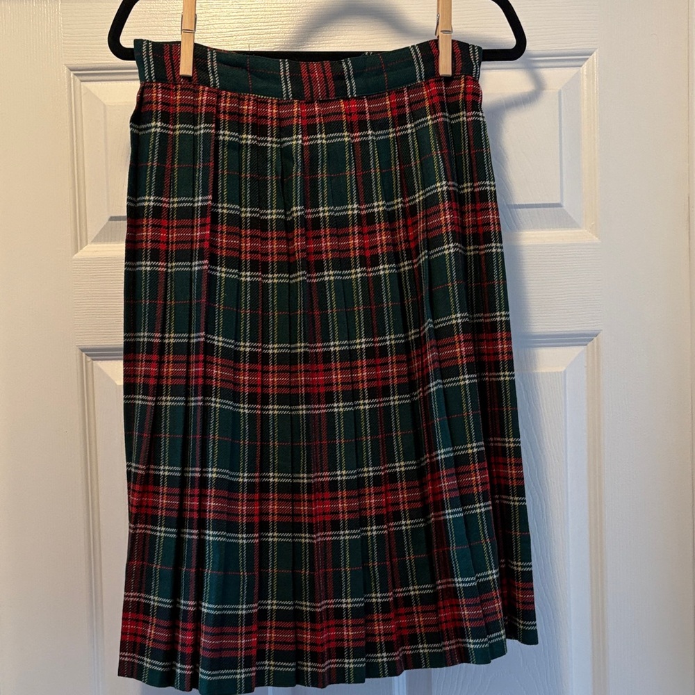 Vintage Classic Plaid Skirt - Red, Green, White and Yellow.